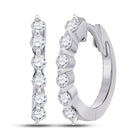 14kt White Gold Sparkling Diamond Hoop Earrings - Splendid Jewellery