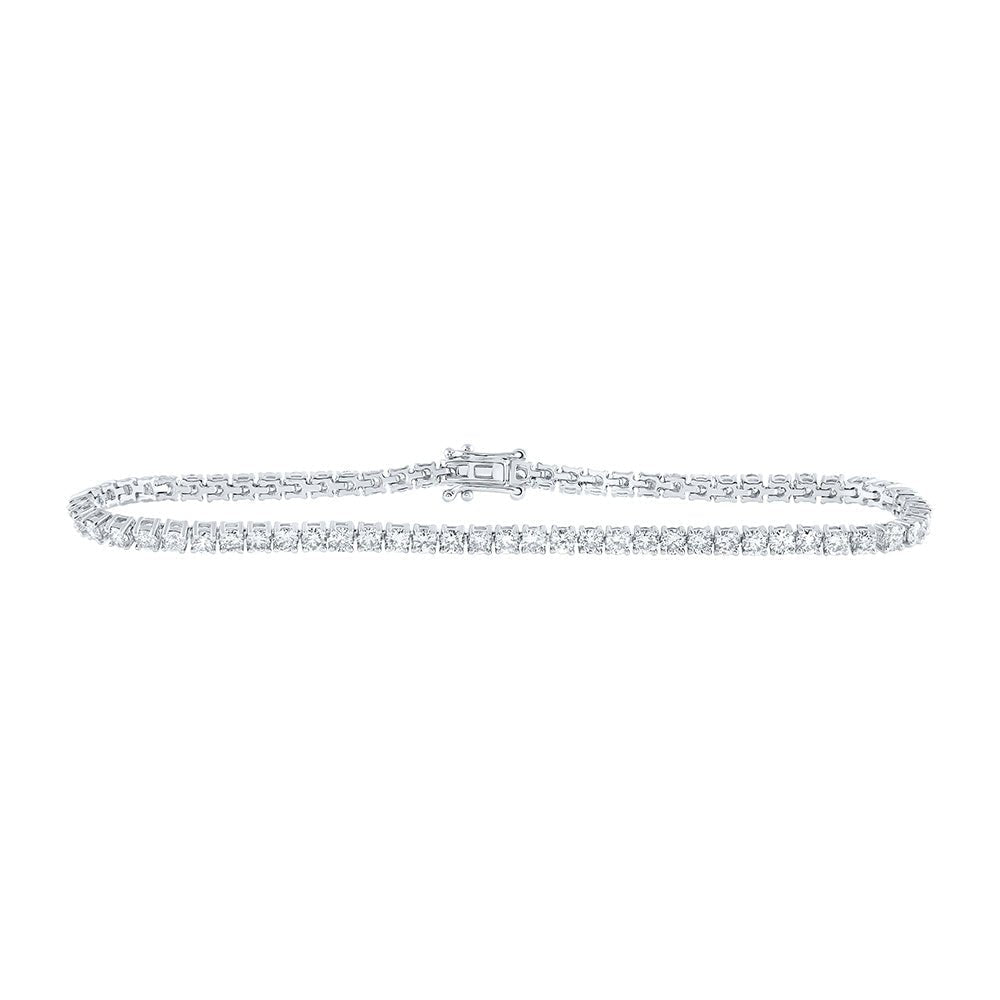 14kt White Gold Sparkling Diamond Single Row Fashion Bracelet - 4 Carat Total Weight - Splendid Jewellery