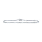 14kt White Gold Sparkling Diamond Single Row Fashion Bracelet - 4 Carat Total Weight - Splendid Jewellery