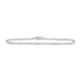 14kt White Gold Sparkling Diamond Single Row Fashion Bracelet - 4 Carat Total Weight - Splendid Jewellery