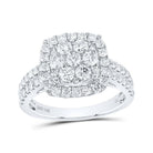 14kt White Gold Sparkling Diamond Square Cluster Ring - Splendid Jewellery