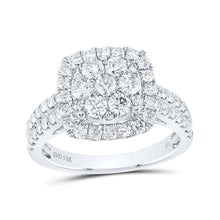 Load image into Gallery viewer, 14kt White Gold Sparkling Diamond Square Cluster Ring - Splendid Jewellery