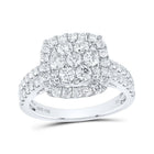14kt White Gold Sparkling Diamond Square Cluster Ring - Splendid Jewellery
