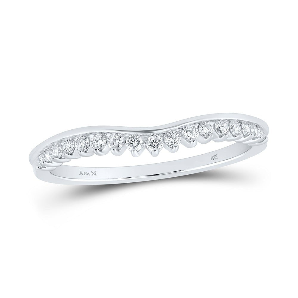 14kt White Gold Sparkling Diamond Stackable Band Ring - Splendid Jewellery