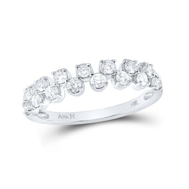 14kt White Gold Sparkling Diamond Stackable Band Ring - Splendid Jewellery