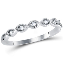Load image into Gallery viewer, 14kt White Gold Sparkling Diamond Stacking Band Ring - Side View