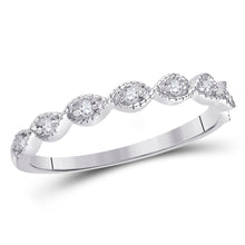 Load image into Gallery viewer, 14kt White Gold Sparkling Diamond Stacking Band Ring - Top View