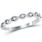 14kt White Gold Sparkling Diamond Stacking Band Ring - Splendid Jewellery