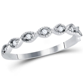 14kt White Gold Sparkling Diamond Stacking Band Ring - Splendid Jewellery