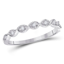 Load image into Gallery viewer, 14kt White Gold Sparkling Diamond Stacking Band Ring - Splendid Jewellery