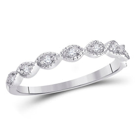 14kt White Gold Sparkling Diamond Stacking Band Ring - Splendid Jewellery