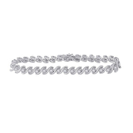 14kt White Gold Sparkling Diamond Tennis Bracelet - 1 Carat Total Weight - Splendid Jewellery