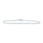 14kt White Gold Sparkling Diamond Tennis Bracelet - 2 Carat Total Weight - Top View