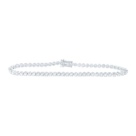 14kt White Gold Sparkling Diamond Tennis Bracelet - 2 Carat Total Weight - Splendid Jewellery