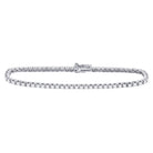 14kt White Gold Sparkling Diamond Tennis Bracelet - 3 Carat Total Weight - Splendid Jewellery