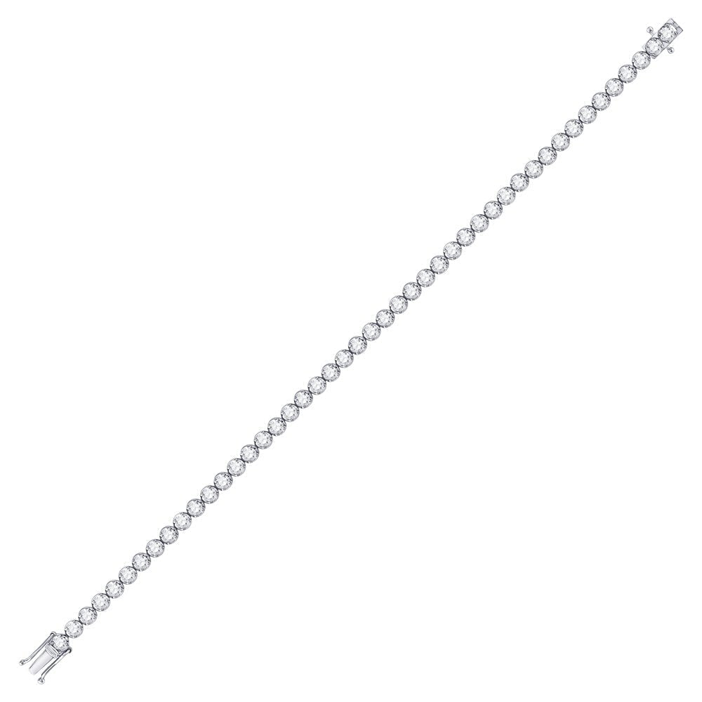 14kt White Gold Sparkling Diamond Tennis Bracelet - 4 Carat Total Weight - Splendid Jewellery