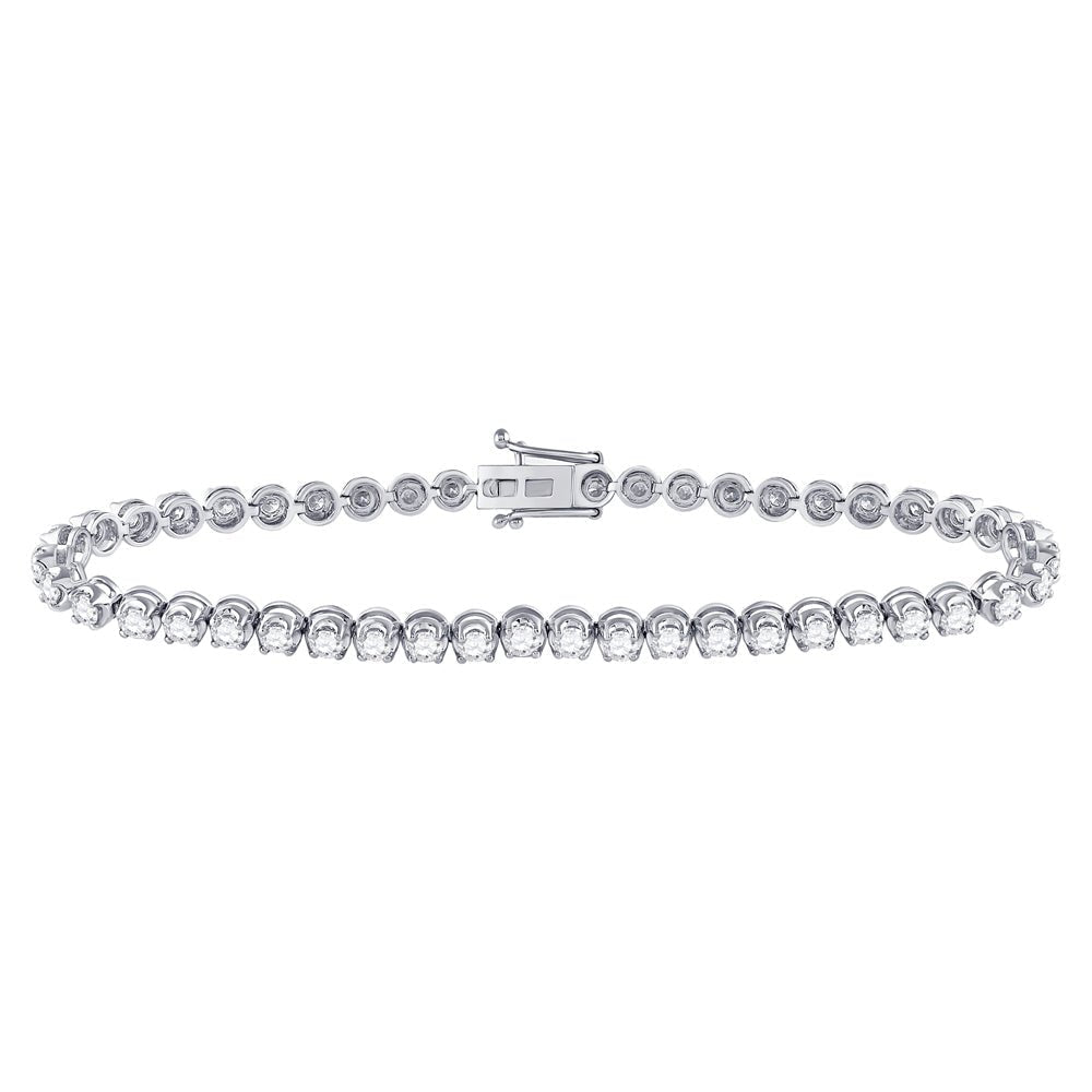 14kt White Gold Sparkling Diamond Tennis Bracelet - 4 Carat Total Weight - Splendid Jewellery