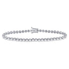 14kt White Gold Sparkling Diamond Tennis Bracelet - 4 Carat Total Weight - Splendid Jewellery