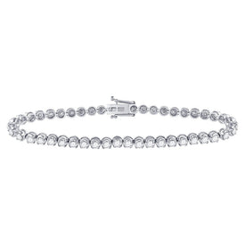 14kt White Gold Sparkling Diamond Tennis Bracelet - 4 Carat Total Weight - Splendid Jewellery