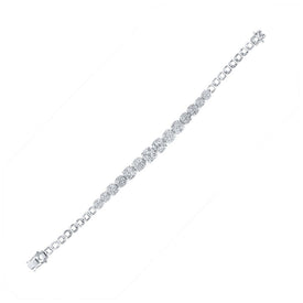 14kt White Gold Sparkling Diamond Tennis Bracelet - 7 Cttw - Splendid Jewellery