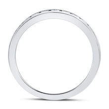 Load image into Gallery viewer, 14kt White Gold Sparkling Diamond Wedding Band - A Timeless Symbol of Love and Elegance - Top View
