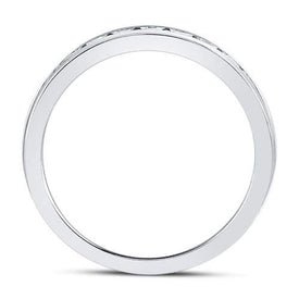 14kt White Gold Sparkling Diamond Wedding Band - A Timeless Symbol of Love and Elegance - Top View