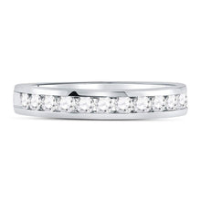 Load image into Gallery viewer, 14kt White Gold Sparkling Diamond Wedding Band - A Timeless Symbol of Love and Elegance - Front View
