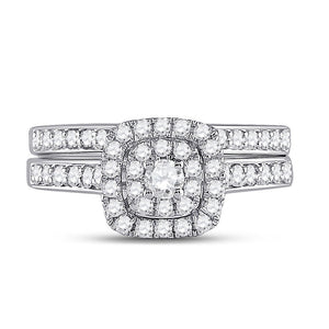 14kt White Gold Sparkling Diamond Wedding Ring Band Set - Eternal Love Collection - Splendid Jewellery