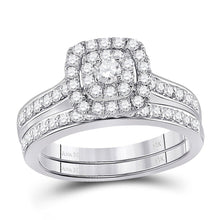 Load image into Gallery viewer, 14kt White Gold Sparkling Diamond Wedding Ring Band Set - Eternal Love Collection - Splendid Jewellery