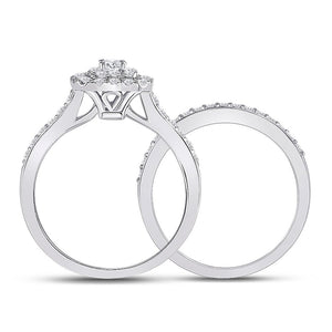 14kt White Gold Sparkling Diamond Wedding Ring Band Set - Eternal Love Collection - Splendid Jewellery