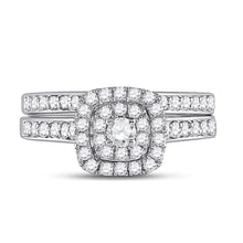 Load image into Gallery viewer, 14kt White Gold Sparkling Diamond Wedding Ring Band Set - Eternal Love Collection - Splendid Jewellery