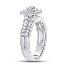 Load image into Gallery viewer, 14kt White Gold Sparkling Diamond Wedding Ring Band Set - Eternal Love Collection - Splendid Jewellery