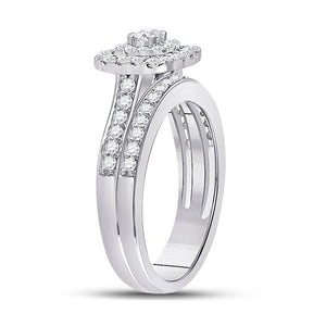 14kt White Gold Sparkling Diamond Wedding Ring Band Set - Eternal Love Collection - Splendid Jewellery