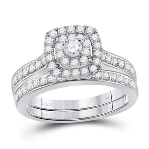 14kt White Gold Sparkling Diamond Wedding Ring Band Set - Eternal Love Collection - Splendid Jewellery