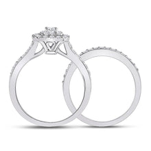 Load image into Gallery viewer, 14kt White Gold Sparkling Diamond Wedding Ring Band Set - Eternal Love Collection - Splendid Jewellery