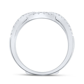 14kt White Gold Sparkling Diamond Wrap Enhancer Wedding Band - Top View