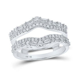14kt White Gold Sparkling Diamond Wrap Enhancer Wedding Band - Splendid Jewellery