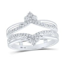 Load image into Gallery viewer, 14kt White Gold Sparkling Diamond Wrap Enhancer Wedding Band - Front View