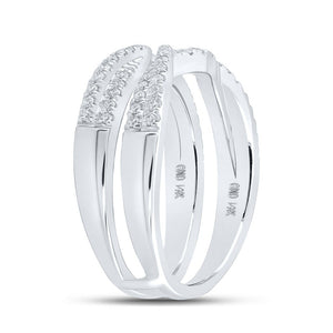 14kt White Gold Sparkling Diamond Wrap Enhancer Wedding Band - Splendid Jewellery