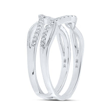 Load image into Gallery viewer, 14kt White Gold Sparkling Diamond Wrap Enhancer Wedding Band - Side View