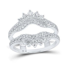 14kt White Gold Sparkling Diamond Wrap Enhancer Wedding Band - Splendid Jewellery