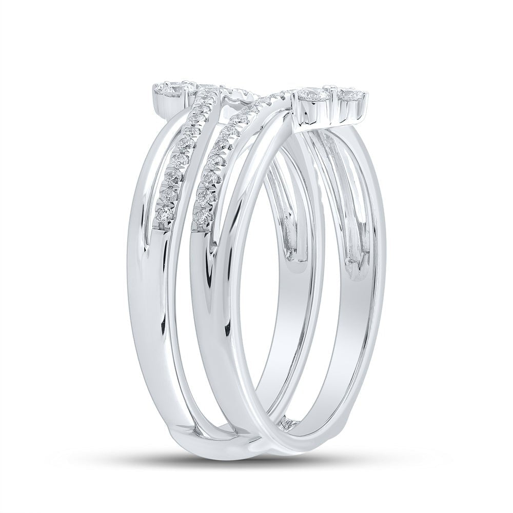 14kt White Gold Sparkling Diamond Wrap Enhancer Wedding Band - Splendid Jewellery