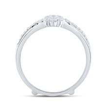 Load image into Gallery viewer, 14kt White Gold Sparkling Diamond Wrap Enhancer Wedding Band - Top View