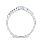 14kt White Gold Sparkling Diamond Wrap Enhancer Wedding Band - Top View