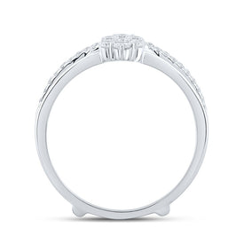 14kt White Gold Sparkling Diamond Wrap Enhancer Wedding Band - Top View