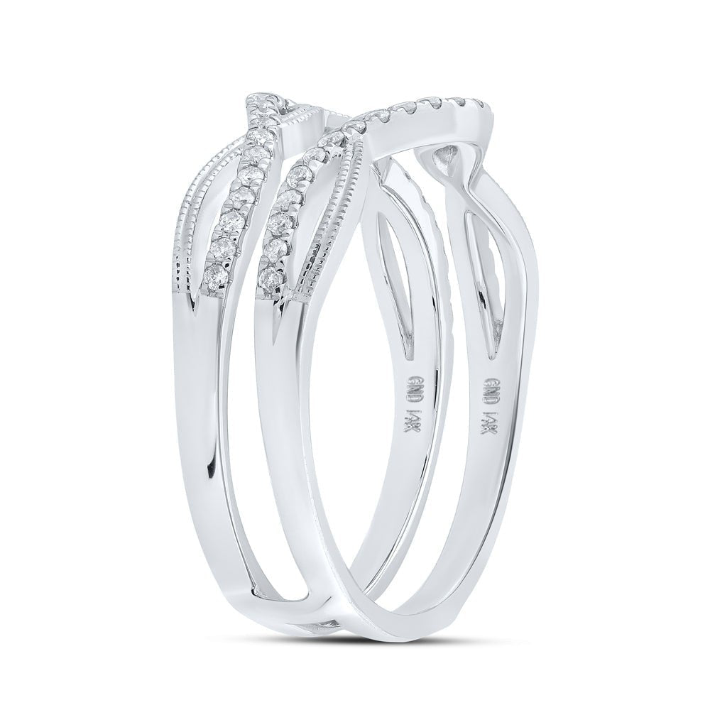 14kt White Gold Sparkling Diamond Wrap Enhancer Wedding Band - Splendid Jewellery