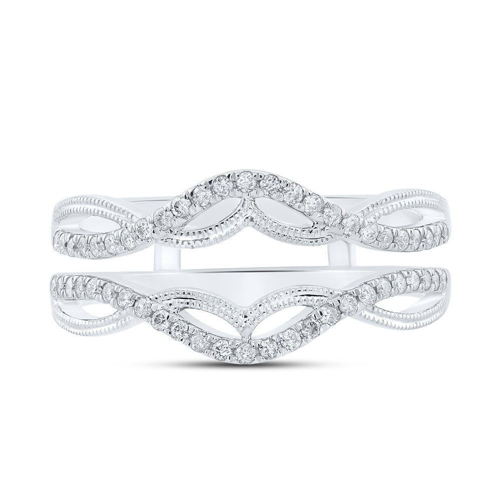 14kt White Gold Sparkling Diamond Wrap Enhancer Wedding Band - Splendid Jewellery