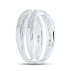 14kt White Gold Sparkling Diamond Wrap Enhancer Wedding Band - Splendid Jewellery
