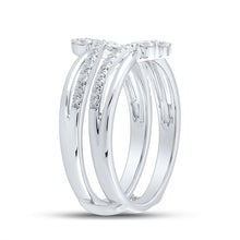 Load image into Gallery viewer, 14kt White Gold Sparkling Diamond Wrap Enhancer Wedding Band - Side View