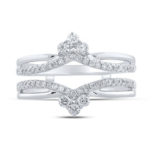 Load image into Gallery viewer, 14kt White Gold Sparkling Diamond Wrap Enhancer Wedding Band - Second Side View